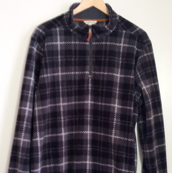 Frye & Co plaid half zip fleece pullover top men's size Xlarge NWT - Picture 1 of 8
